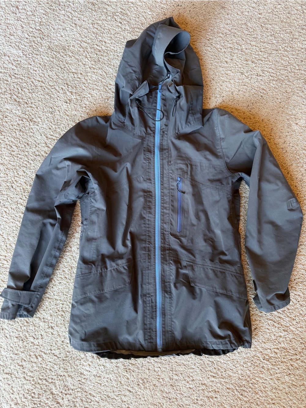 Flylow Puma Hooded Shell Ski Jacket 3L - Charcoal Gray Medium